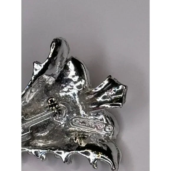 Gerrys Christmas Tree Pin Brooch Holiday Silver-Tone Rhinestone Star Top Vintage - Picture 4 of 6